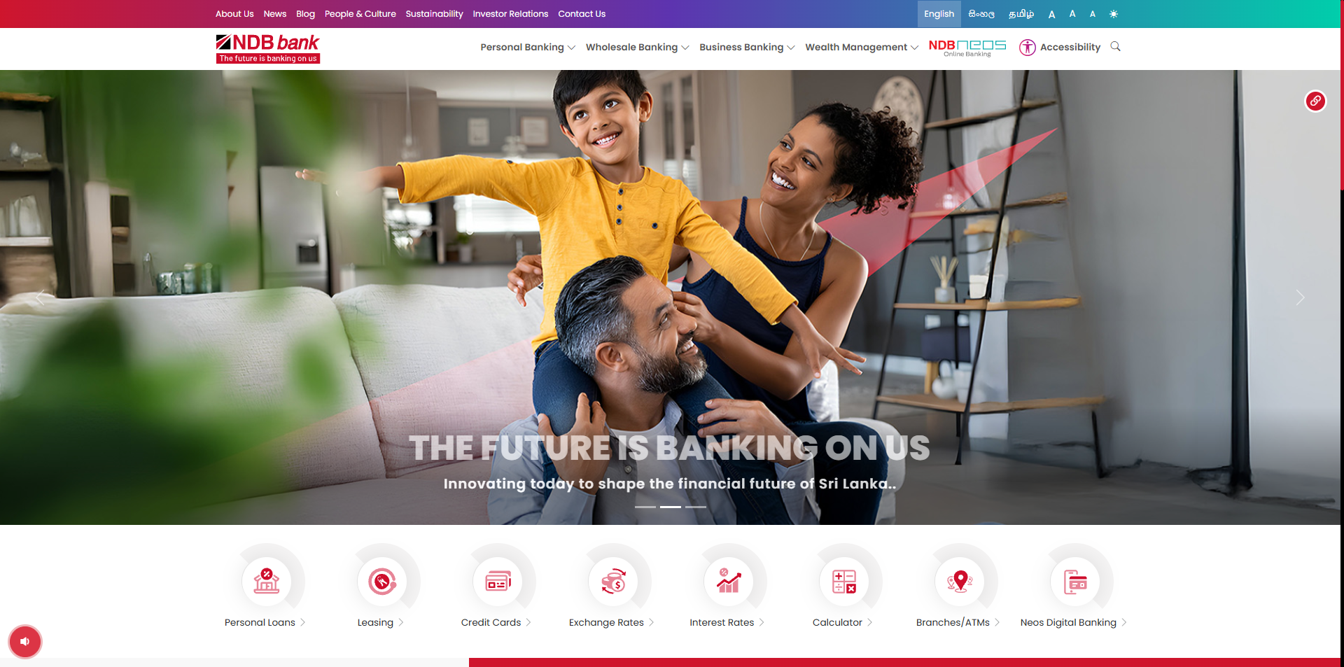 NDB public business-banking page, captured 28 July 2026