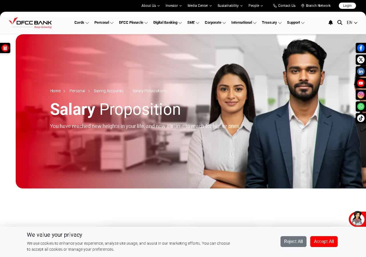 DFCC Salary Proposition salary savings account Sri Lanka