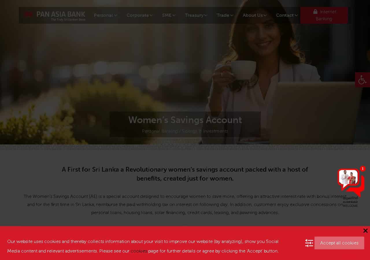 Pan Asia Bank women savings account Sri Lanka